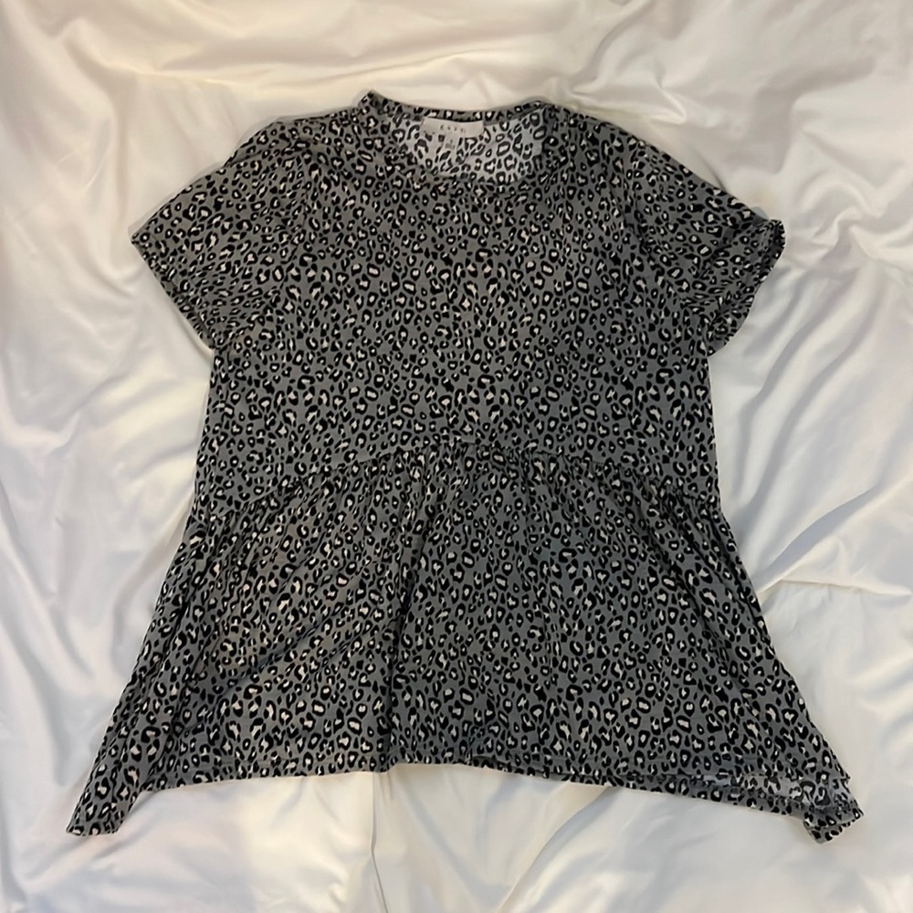 Cheetah print baby doll shirt